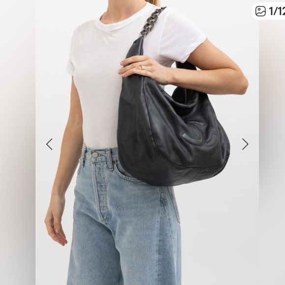 Chanel Black Caviar Leather Hobo W Chain Strap Bag. - Picture 12 of 12